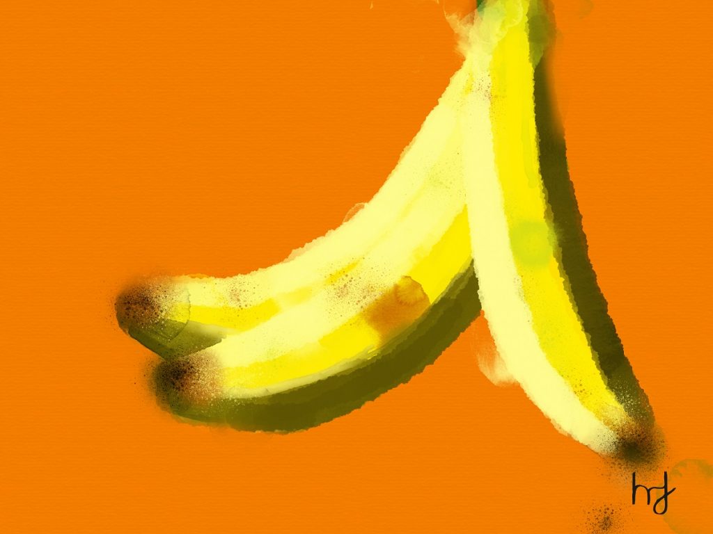 Henry Fraser Mouth Painting titled: Bananas