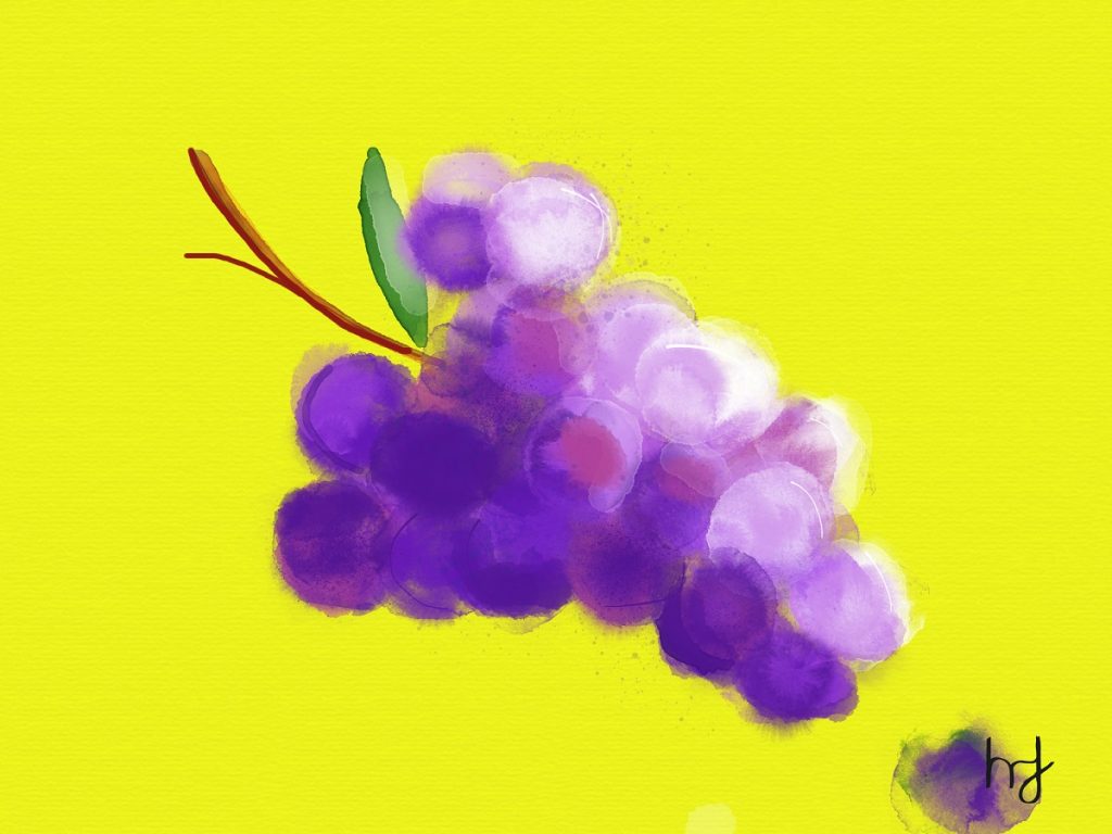 Henry Fraser Mouth Painting titled: Grapes