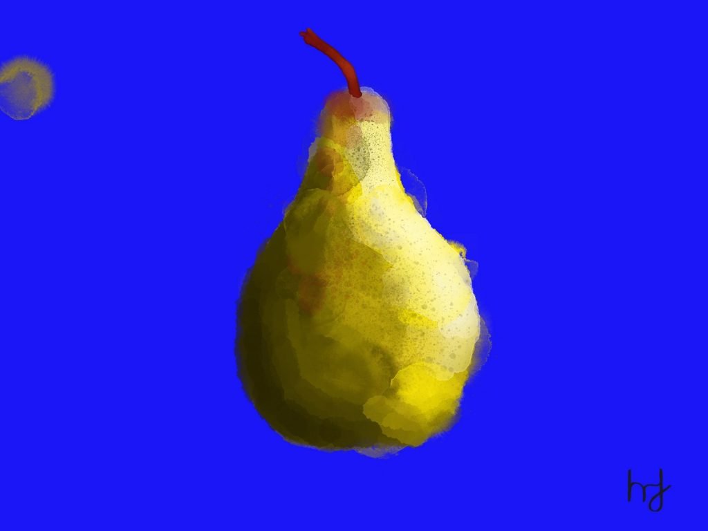 Henry Fraser Mouth Painting titled: Pear